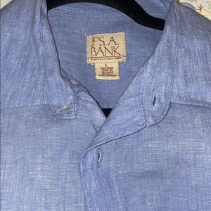 Jos. A. Bank Sky Blue Linen-Blend Button-Down Shirt